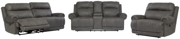 Austere Signature Design Traditional Power Reclining 3-Piece Living Room Set