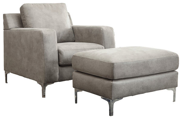 Ryler Signature Design 2-Piece Chair with Ottoman