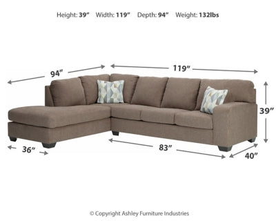 Dalhart Benchcraft 2-Piece Sectional with Chaise