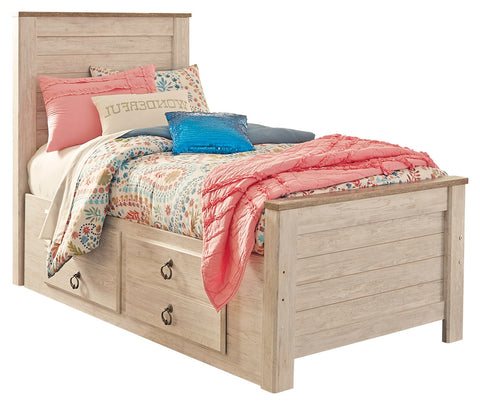 Signature Design by Ashley Willowton Twin Panel Bed with 2 Storage Drawers