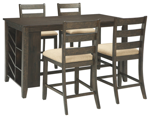 Rokane Signature Design Counter Height 5-Piece Dining Room Set